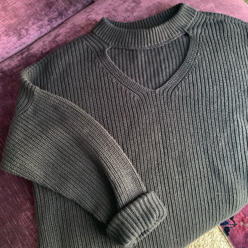 Black Choker-top Sweater 100% Cotton